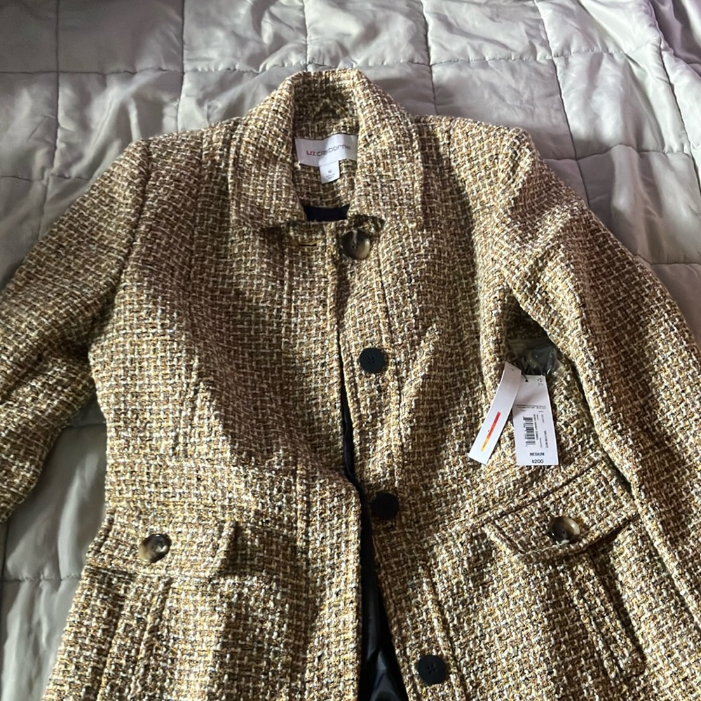 ⚠️ LAST CALL!⚠️ Liz Claiborne Tan and Black Trench Coat  🤎m OST - Picture 4 of 4